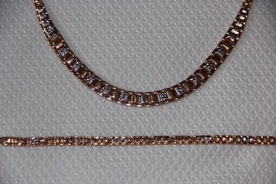 złoty komplet złota kolia bransoletka 585 złoto 585 zestaw naszyjnik