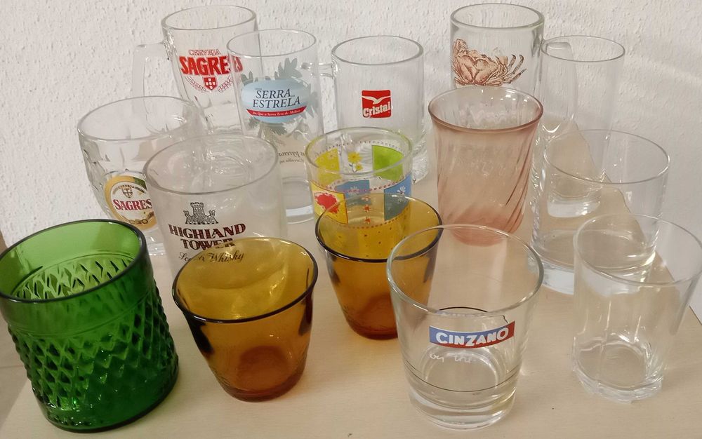 Copos e canecas, diversos , uso geral, lote cp1, por 5€