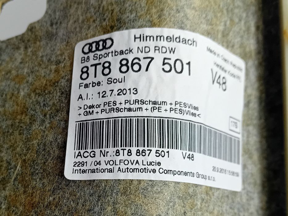 Forra de tejadilho AUDI A5 Sportback (8TA)