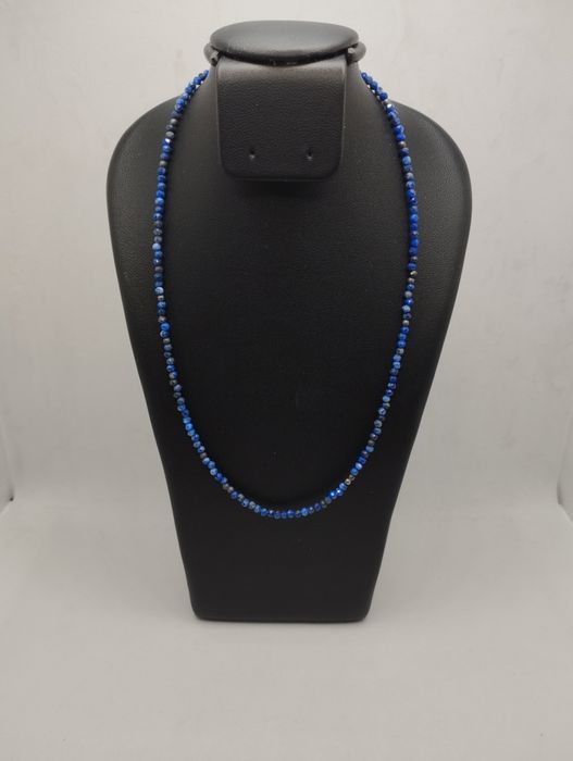 Koraliki lapis lazuli, próba 925, długość 41,5-46,5 cm