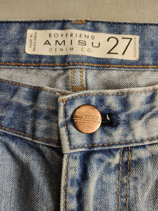 Amisu jeansowe spodnie boyfriend z dziurami r. 27
