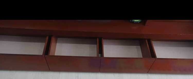 Móvel Sala Com espaço P\TV, 4 gavetas, 2 laterais (1 vidro) +estante