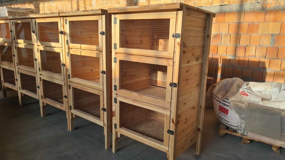 NOWA Klatka dla królików potrójna 92x77x185