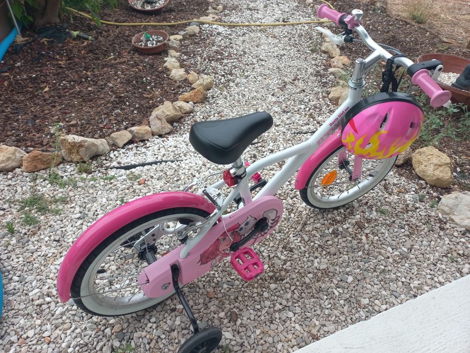 Bicicleta de criança COMO NOVA 4-6 anos com rodinhas (BTWIN docto girl