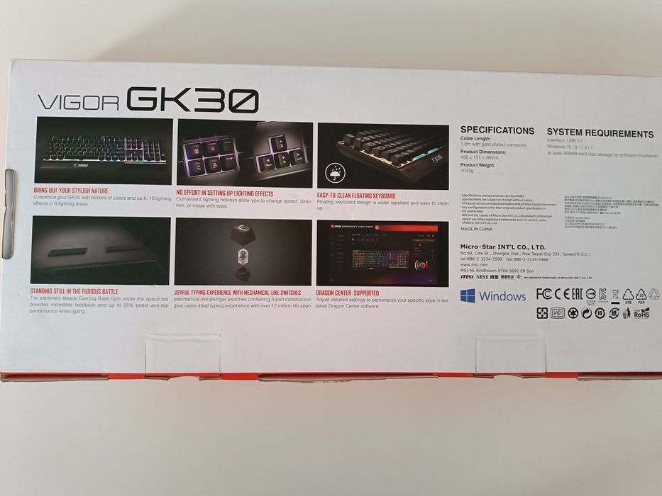 Klawiatura MSI vigor gk30