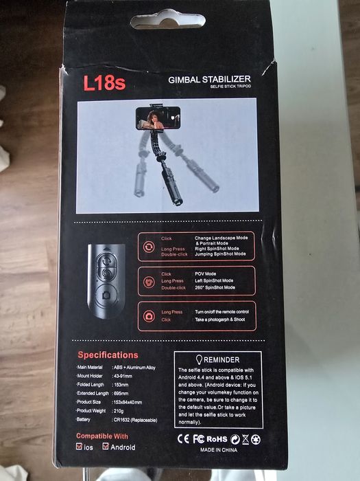 Gimbal L18s Mini Android e IOS