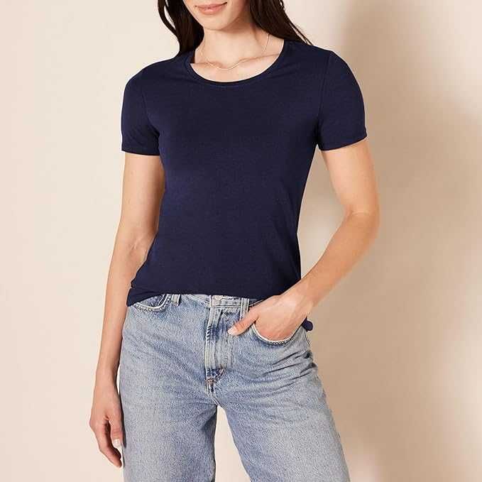 Zestaw 2 T-Shirt AMAZON ESSENTIALS Damskich Bawełna Dekolt W Serek XL