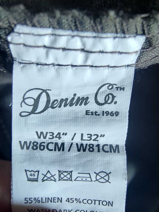 Джинсы (chino лён Denim&Co jeans Ирландия w34 dark grey brown.