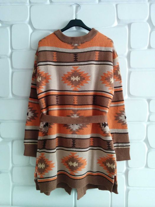 NOWY dłuższy sweter w stylu BOHO - kardigan - damski sweter