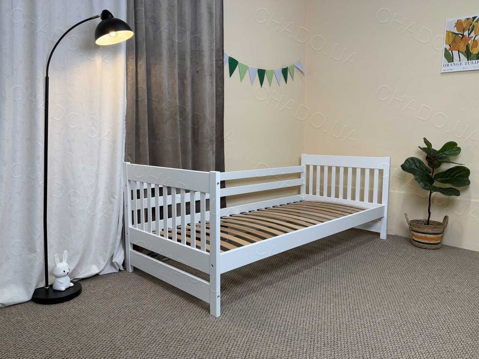 Дитяче ліжко з бортиком 80x200 біле, детская кровать, кроватка дитяча