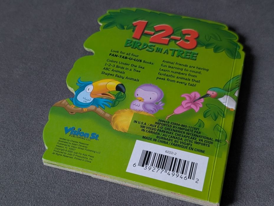 Дитяча книжка картон 1-2-3 Birds in a Tree цифри англійською мовою пта