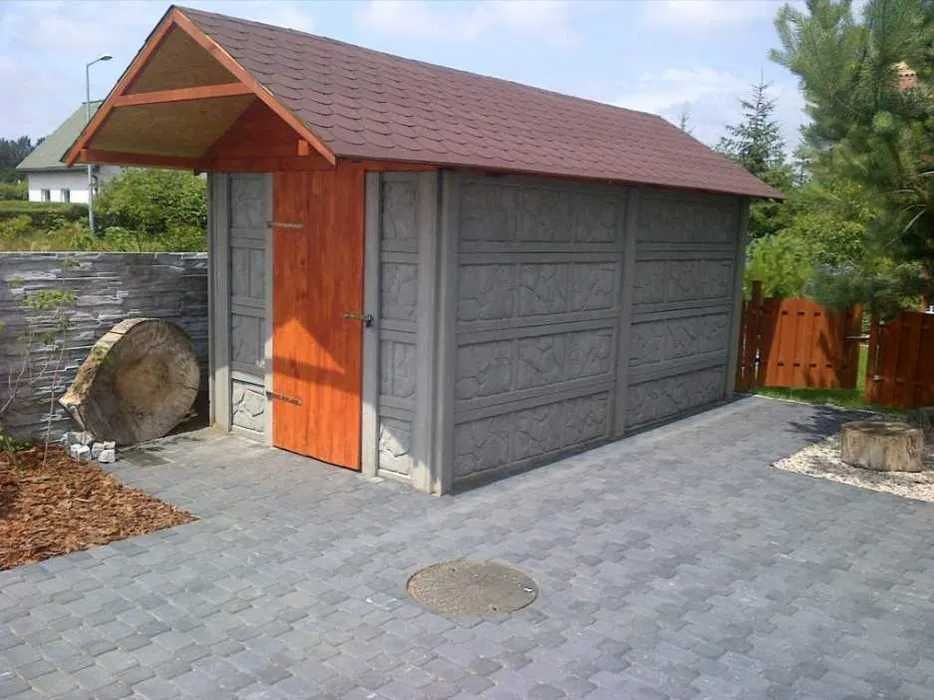 Garaż z płyt betonowych, wiaty betonowe MOCNE (MB)