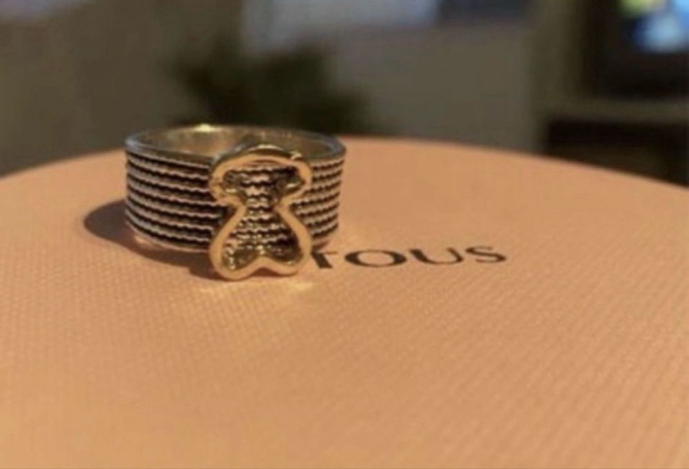 Pierścionek obrączka z wizerunkiem misia Tous