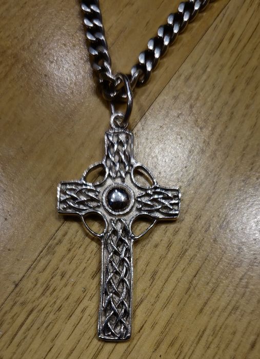 Łańcuszek pancerka z krzyżem srebro 925