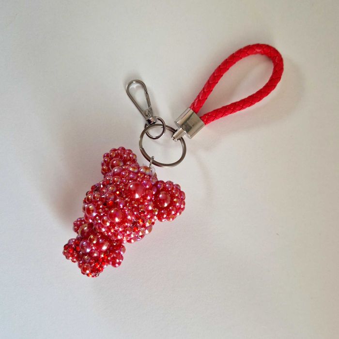Czerwony miś brelok