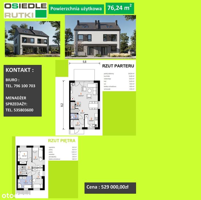 Domy - stan deweloperski | 52–152 m² |działki 500–700 m2|różne ceny