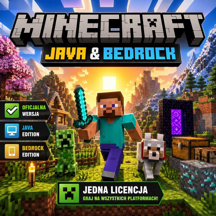 Minecraft Java + Bedrock – aktywacja – TANIO
