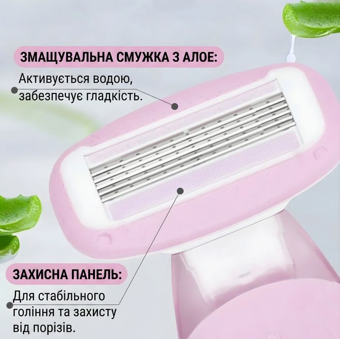 Жіночі змінні картриджі (касети) на 5 лез та станок (бритва) PearlMax. Підходять до Gillette Venus. Акція!