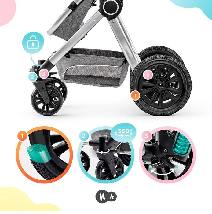 Carrinho Evolutivo de bebé KinderKraft Veo 3 em 1