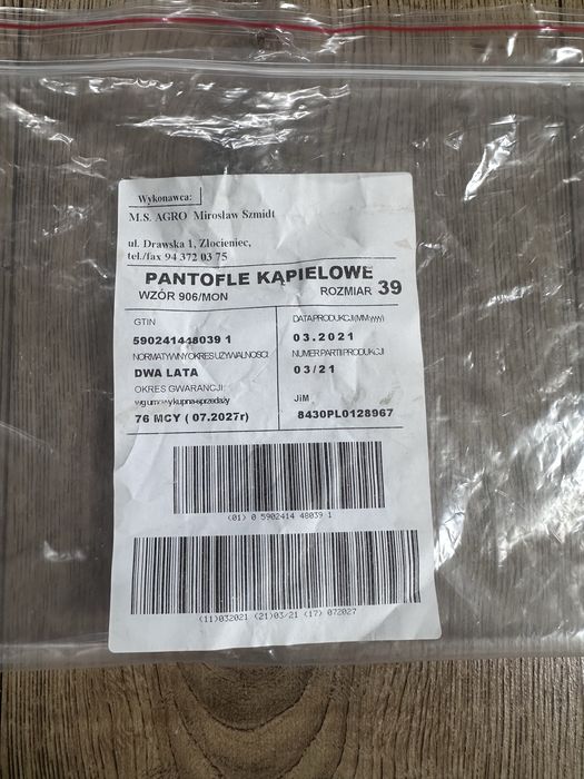 Pantofle kapielowe 906/MON, rozm. 39