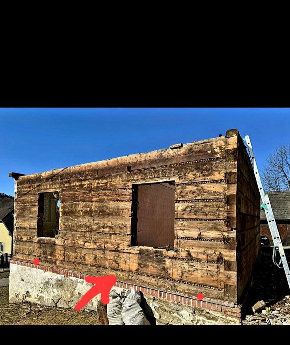 Dom drewniany 8x6 rozebrany