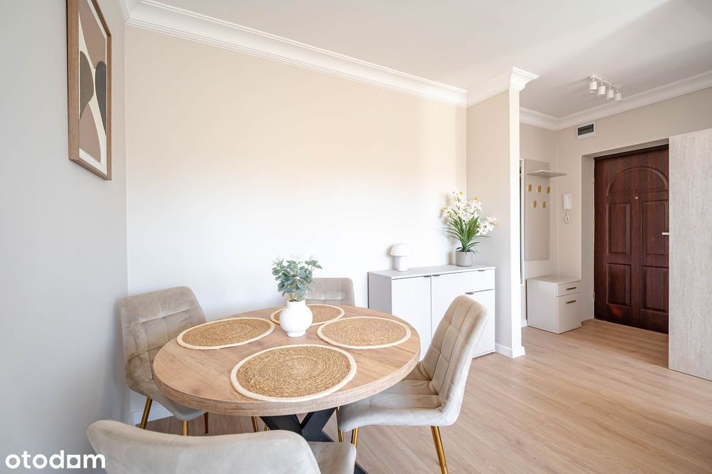 3 pok. balkon, umeblowane 43 m2, po remoncie,