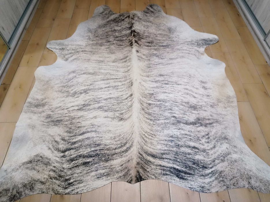 Ogromna Skóra Krowia Naturalna 220x200 cm – TYGRYS krem-brąz, Unikat