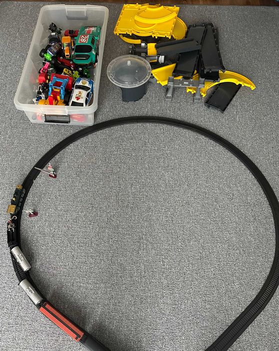 Duży zestaw kolejka tory pociąg auta