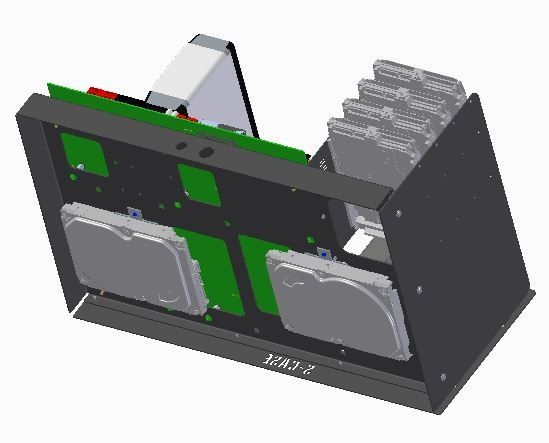 S-CASE 1 otwarta obudowa PC / serwer 6 x HDD