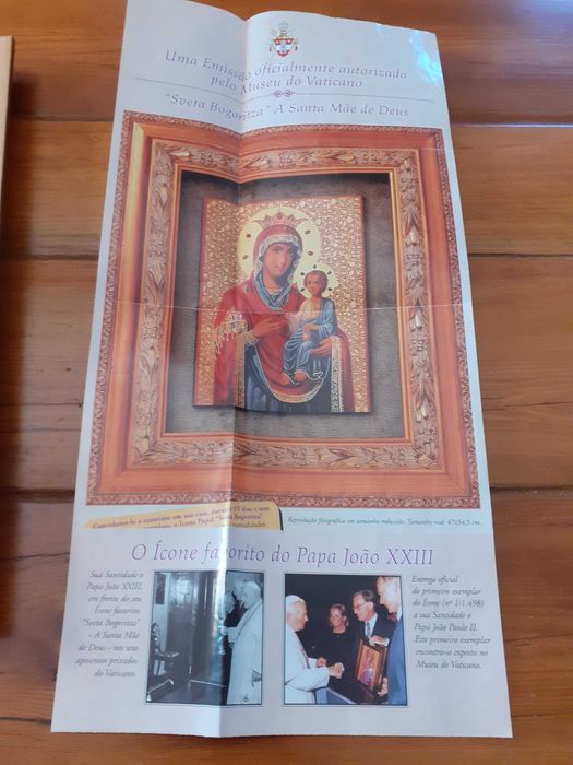 Icone repr. autorizada folha de ouro e pedras preciosas