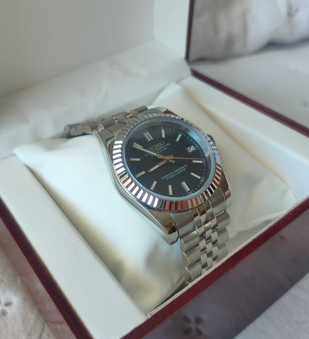 Seiko Mod Datejust Petrol Blue