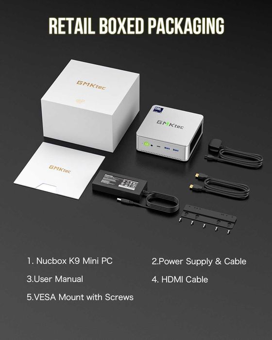 GMKtec K9 Mini PC Intel Core Ultra 5 125H Win11 DDR5 WiFi6/BT5.2 64GB+