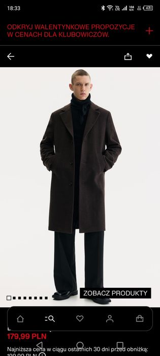 Płaszcz męski brązowy rozmiar M