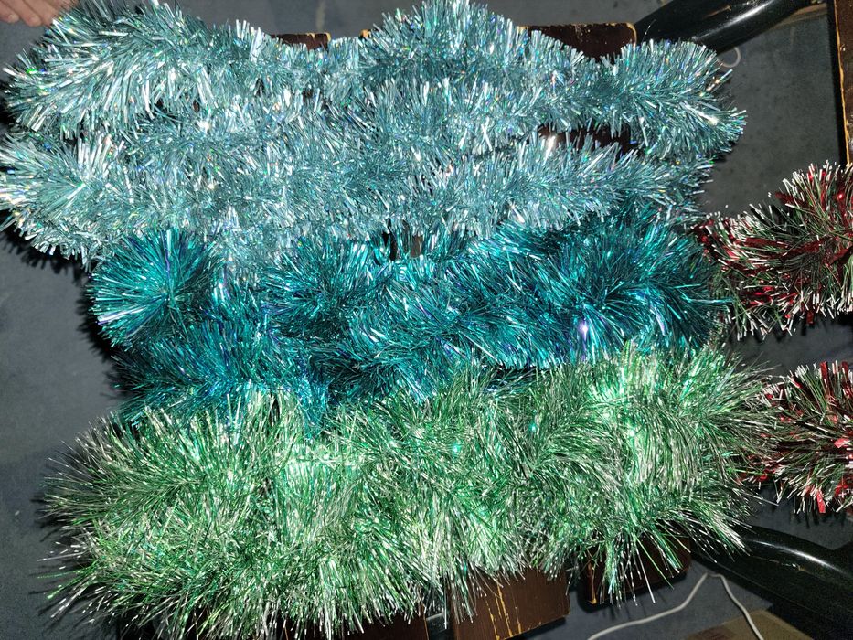 Новогодние игрушки 30+шт, дождик, гирлянды, пак