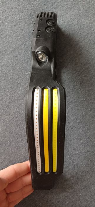 Latarka czolowa  LED, 3 paski, czujnik ruchu, nowa