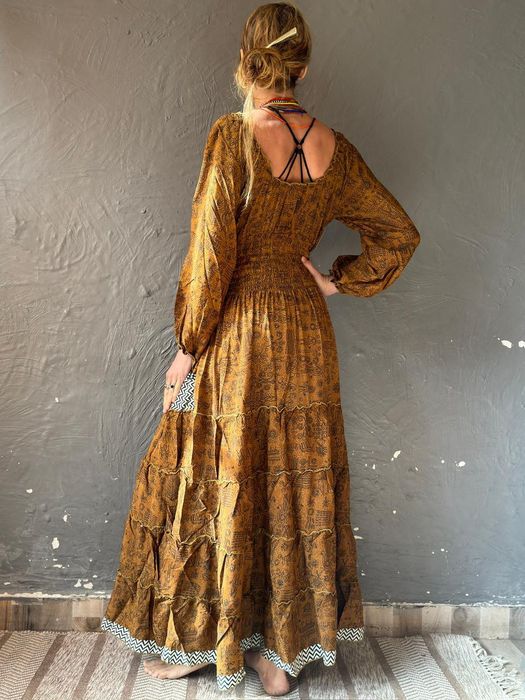 Sukienka długa boho upcykling Indie