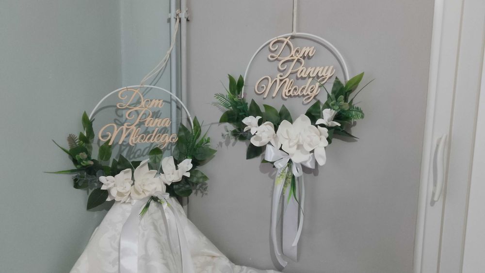 Dekoracja ślubna na dom-koła