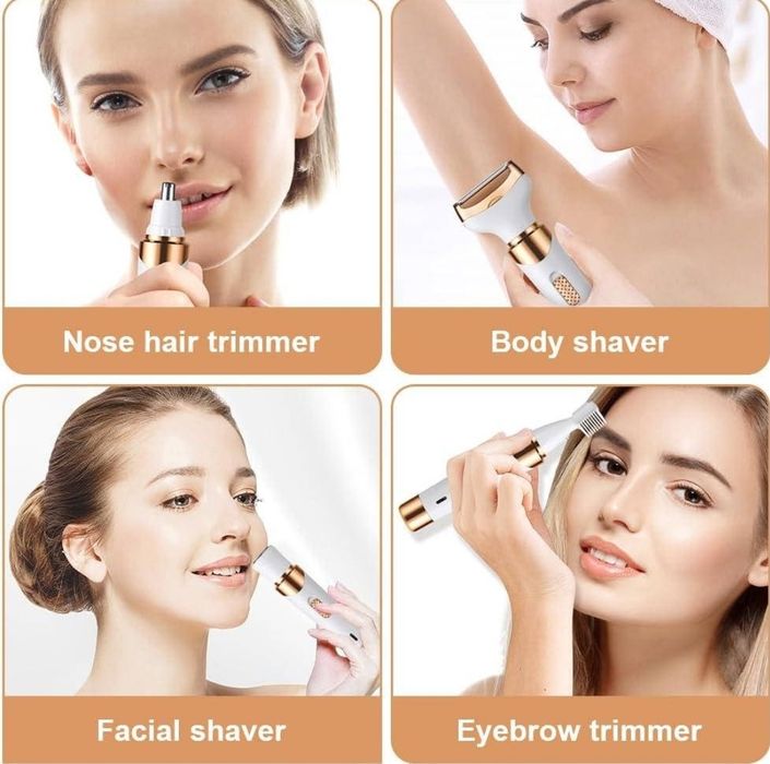 Жіночий акумуляторний тример 4 в 1(для брів, носа, тіла, обличчя)