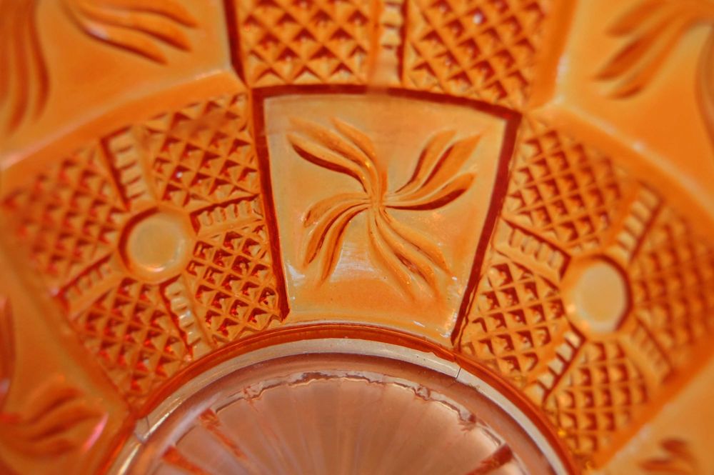 Art Deco, Huta Hortensja, bomboniera, szkło karnawałowe, iryzowane