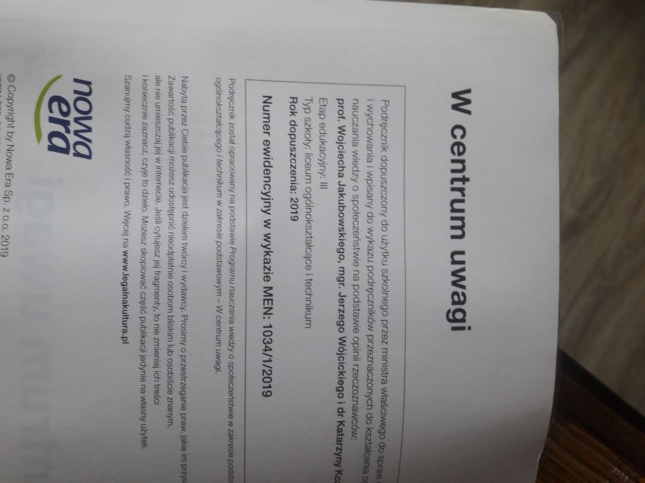 Książka do Wos kl 1 technikum i liceum