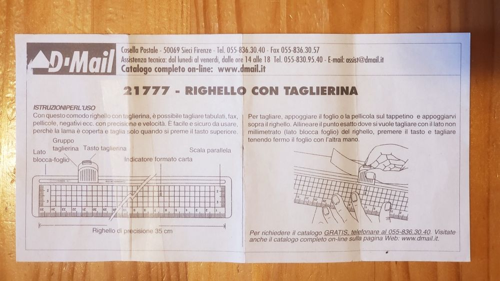 Régua para cortar papel