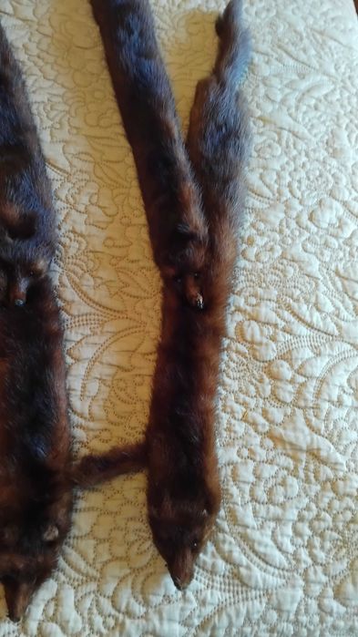 Estola gola echarpe vison castanho