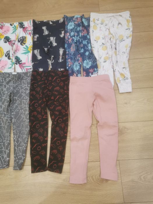 Leginsy dziewczęce rozmiar 110, 9szt.