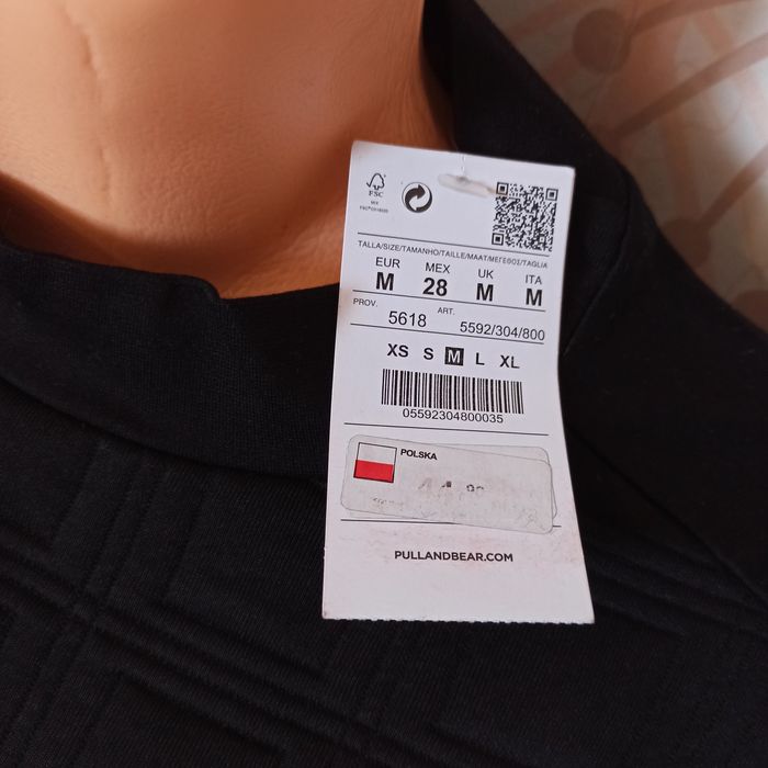 Pull&Bear. Nowa bluzka czarna z długim rękawem r M