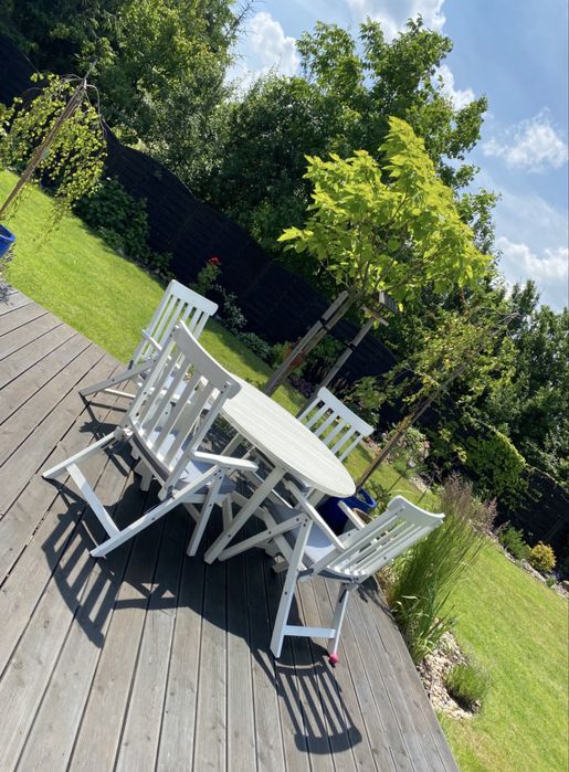 Zestaw ogrodowy  ikea stol okragly + 6 krzesel