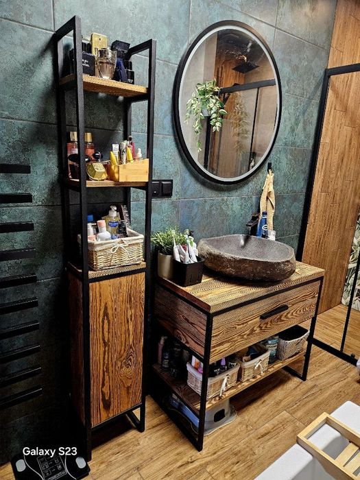 Szafka pod umywalkę loft, konsola postarzana sosna,drewno szczotkowane