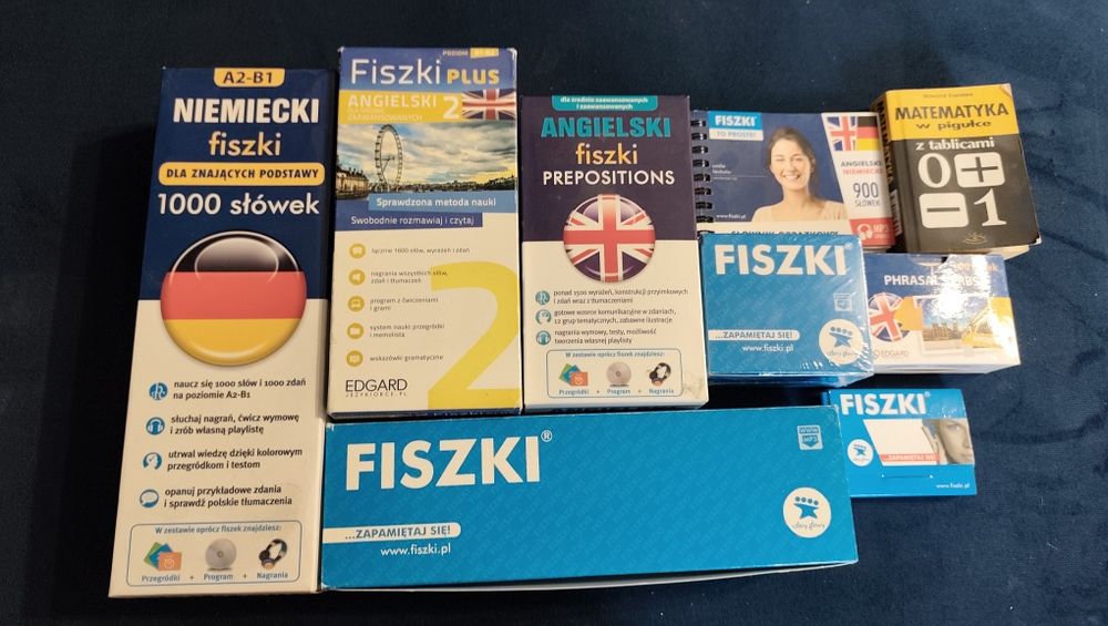 Fiszki wielki zestaw, angielski, niemiecki, hiszpański, matematyka gratis