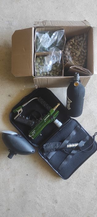 Paintball pack/Marcador + botija, loader e 1500bolas