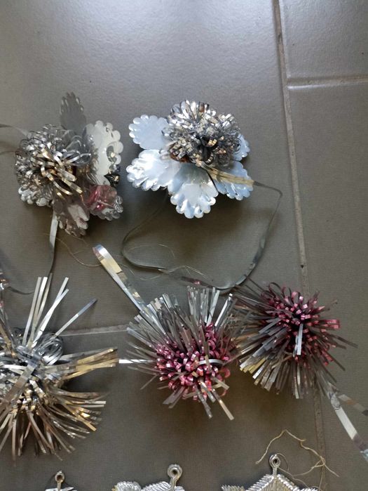 Plastikowe ozdoby choinkowe PRL bombki zawieszki