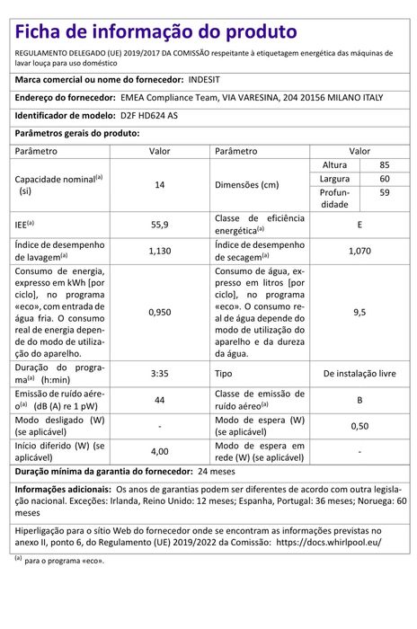 Máquina de lavar Loiça INDESIT